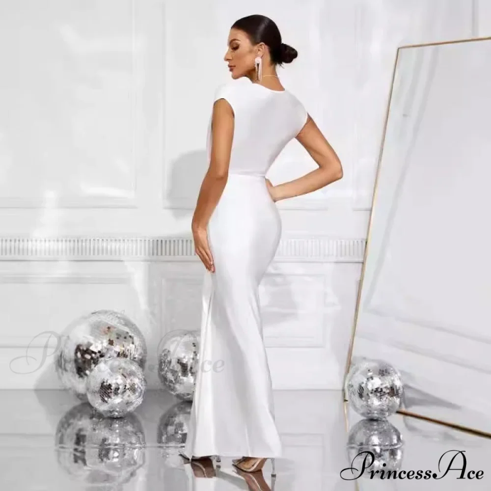 Empty Out Gathered Asymmetrical Prom Dress - Image 3