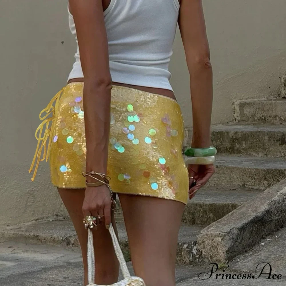 Empty Out Glittery Sequined Skirt - Image 4