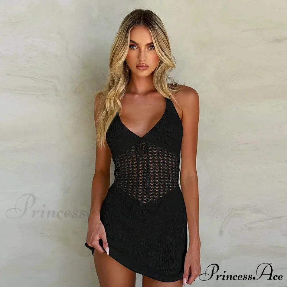 Empty Out Knitted Trim Holiday Dress - Image 5