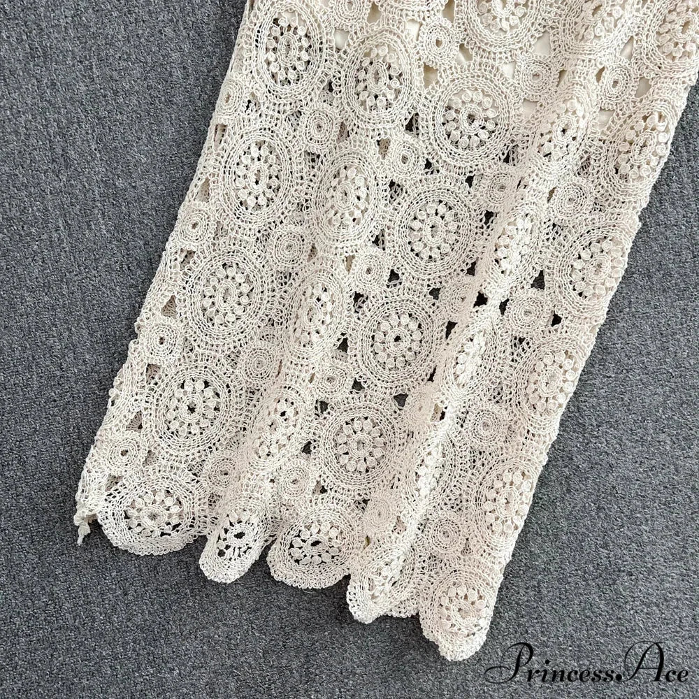 Empty Out Lace Maxi Skirt Summer Long Women Lace Skirt - Image 2
