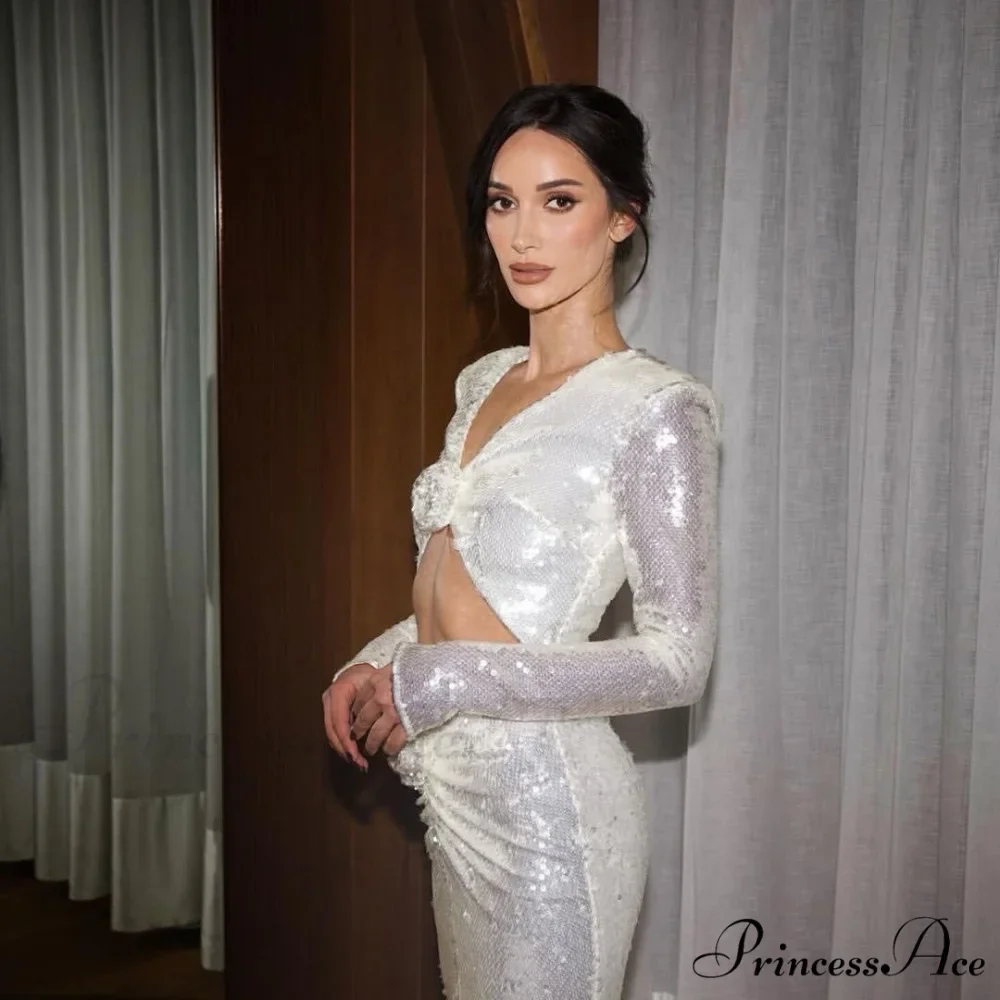 Empty Out Sparkling Low-Cut Maxi Prom Dress - Image 2