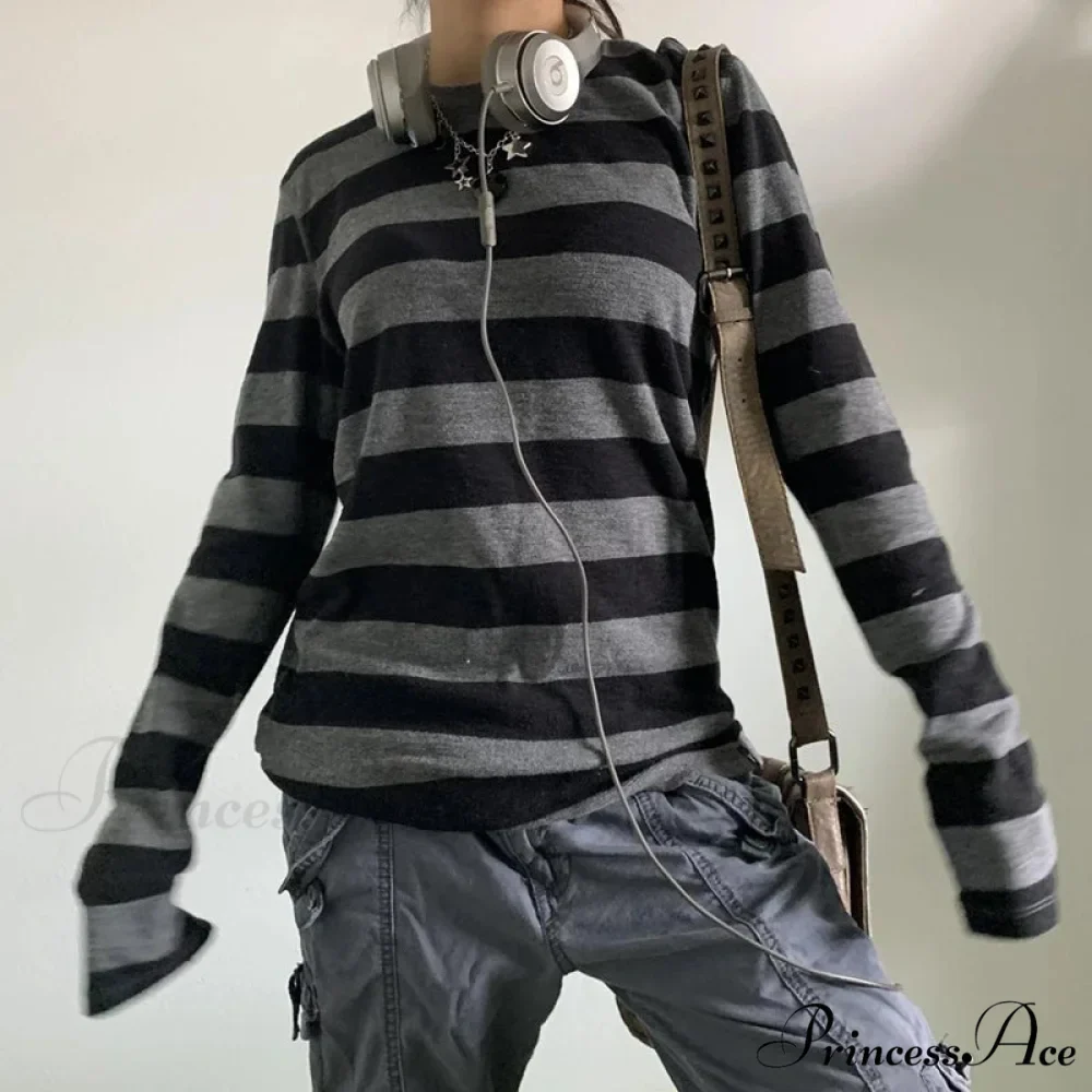Enchanting Edgy Knit Oversized Banded Long Sleeve Crewneck Knit Top - Image 7