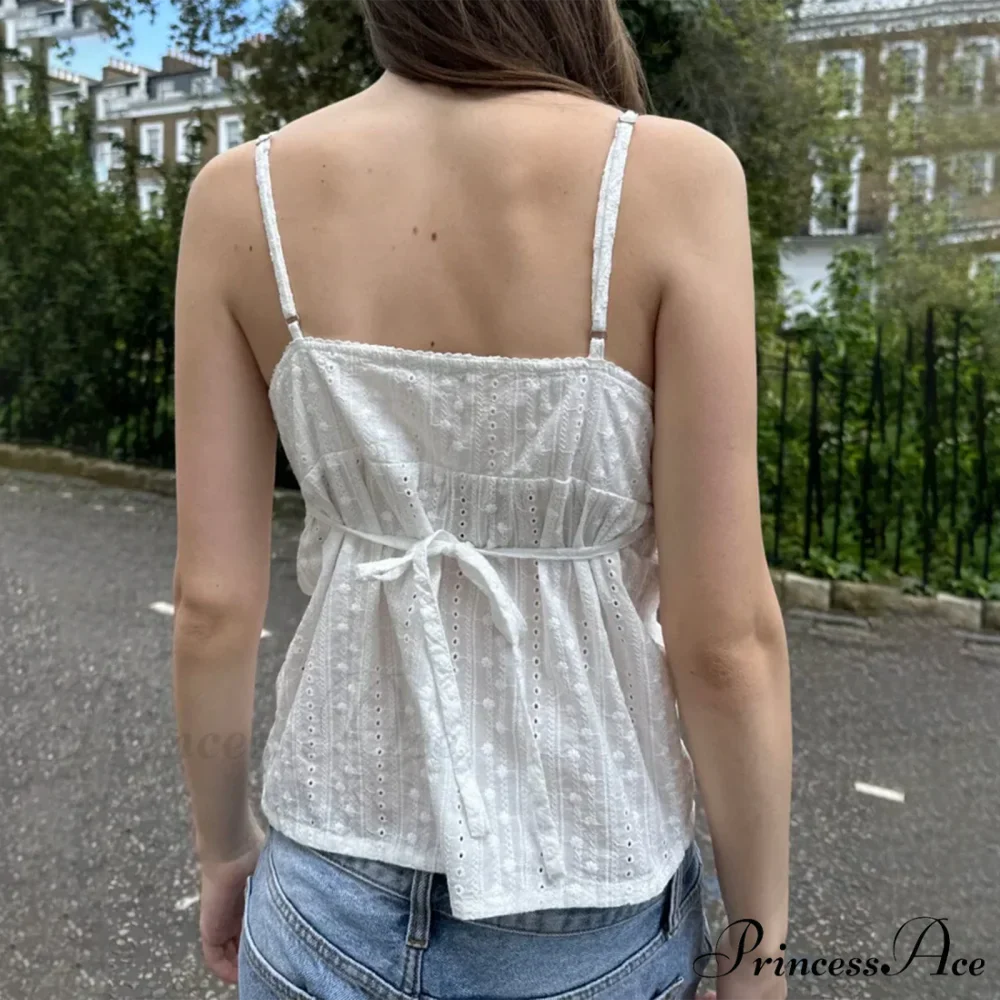 Enchanting Flower Hollow Crop Top - Image 3
