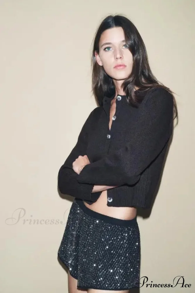 Essential Flexible Plain Circular Neck Cardigan - Image 2