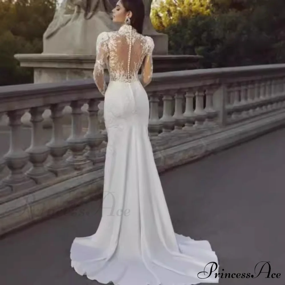 Extended Sleeve French Royalty Wedding Gown - Image 2