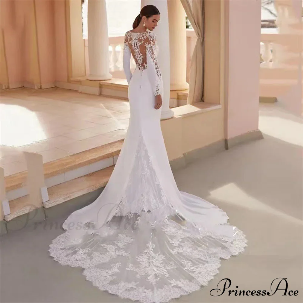 Extended Sleeve Stitched Seaside Wedding Gown - Image 2