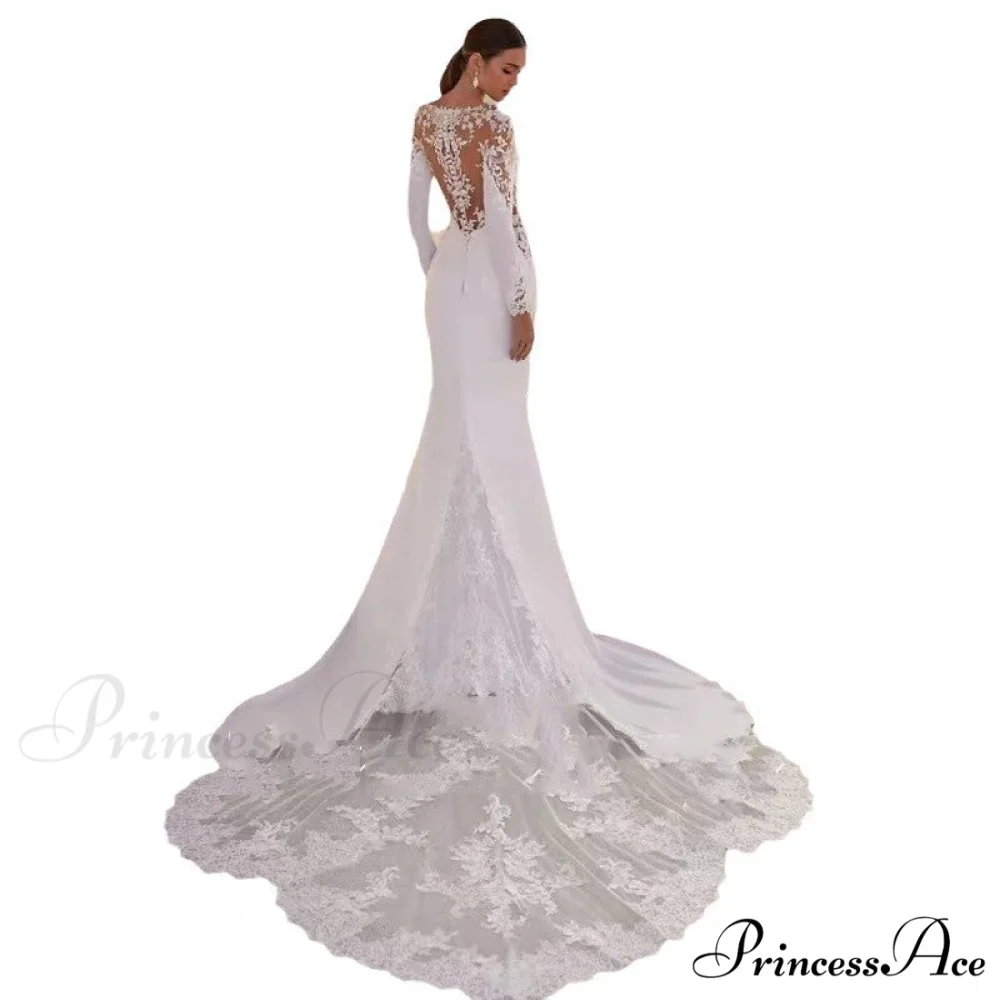 Extended Sleeve Stitched Seaside Wedding Gown - Image 5