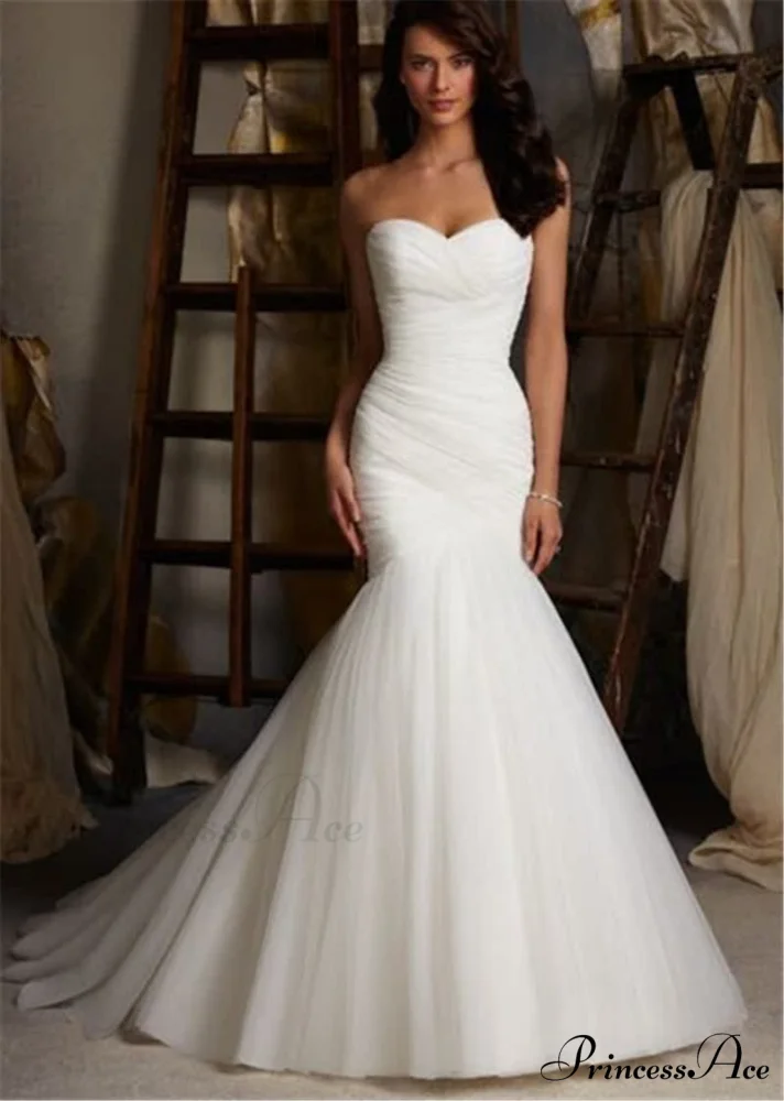 Extended Train Sea Nymph Fasten-Up Marriage Gown - Image 3