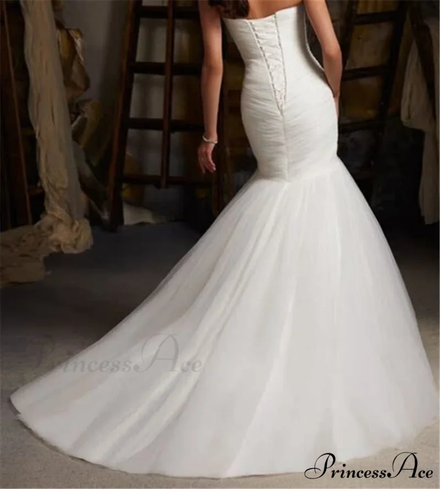 Extended Train Sea Nymph Fasten-Up Marriage Gown - Image 4