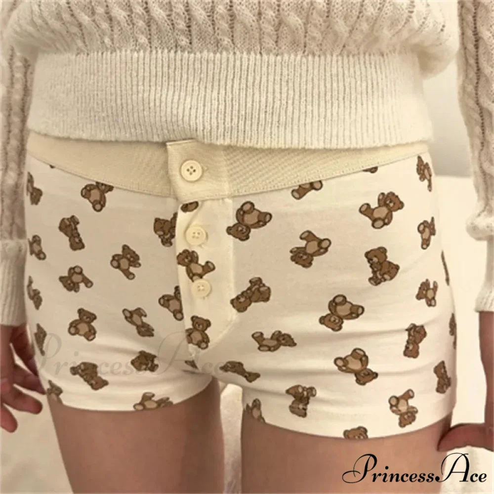 Fabric Pattern Button Sweatshort