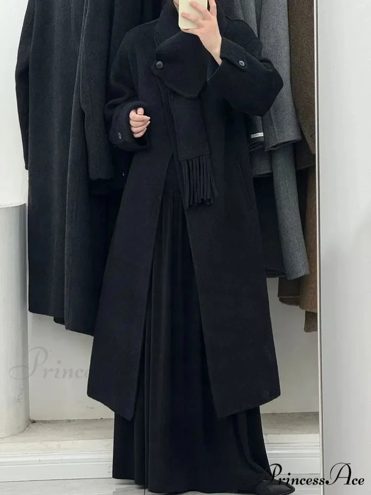 Fabric Single Button Full Sleeve Overcoat - Image 2