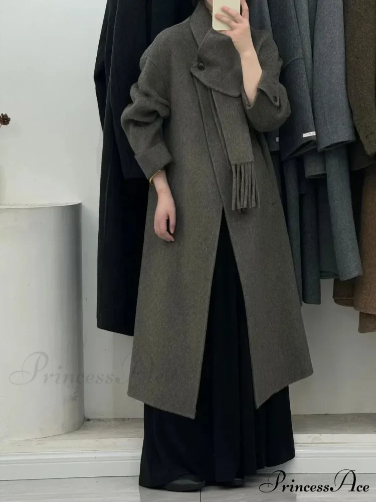 Fabric Single Button Full Sleeve Overcoat - Image 7