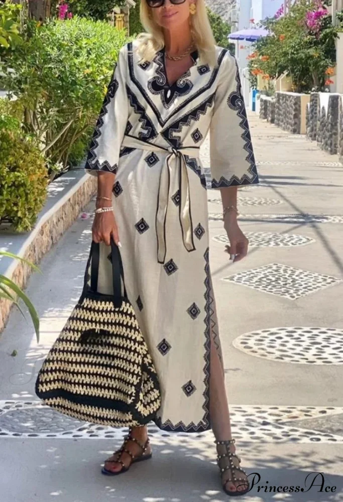 Fall Aromatic Hemp A-line Boho Dress - Image 4