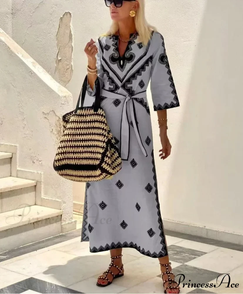 Fall Aromatic Hemp A-line Boho Dress - Image 7
