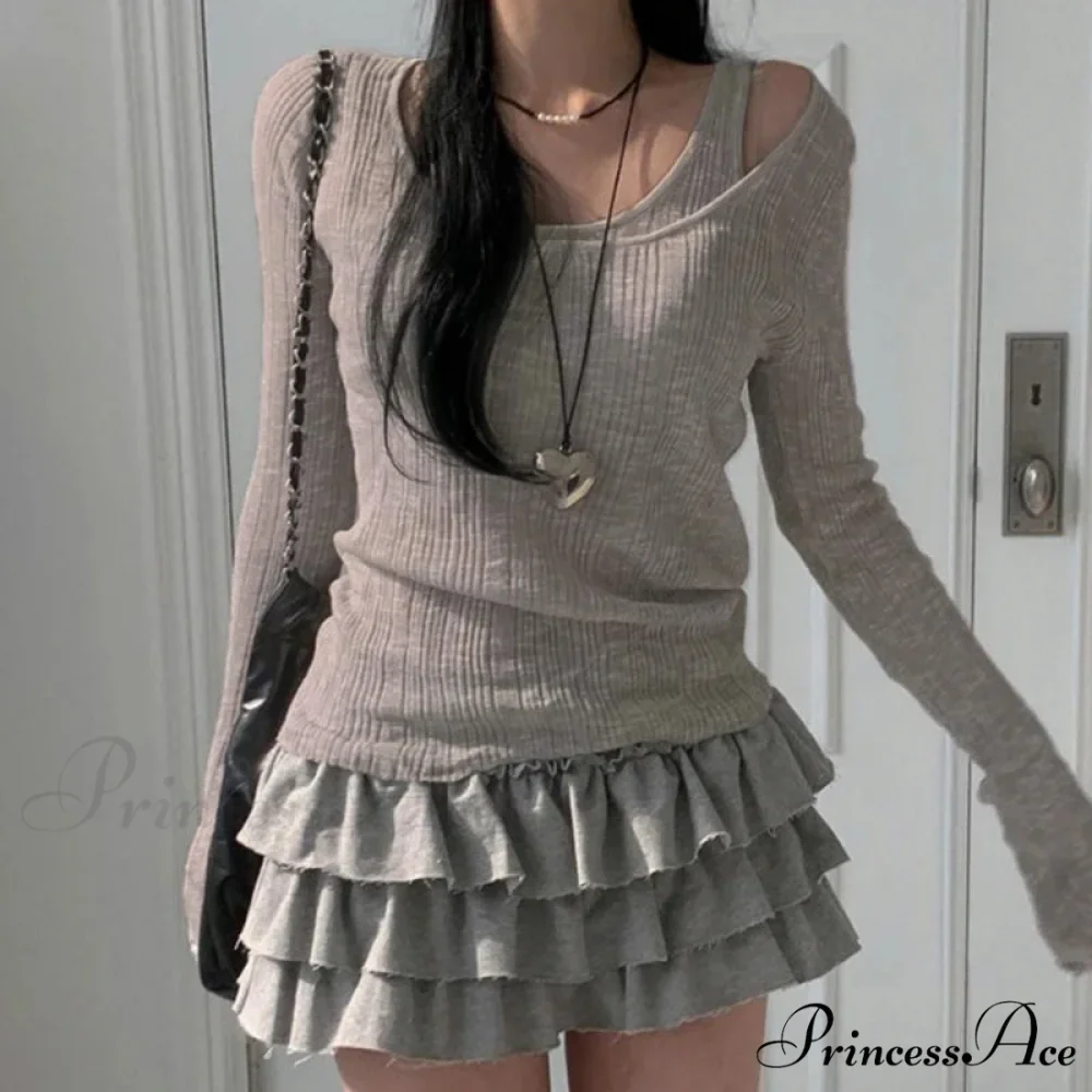 Fall Basic Informal Retro Extended Sleeve Knit Top - Image 5