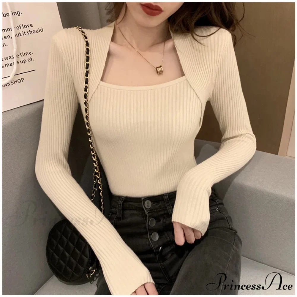 Fall Winter Square Shawl Neckline Pullover Seductive Knit Top - Image 6