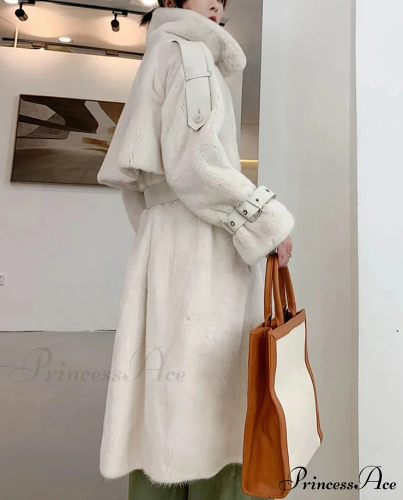 False Mink Fur Dense Winter Overcoat - Image 2