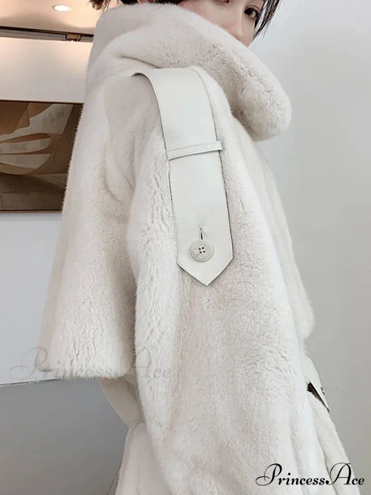 False Mink Fur Dense Winter Overcoat - Image 5