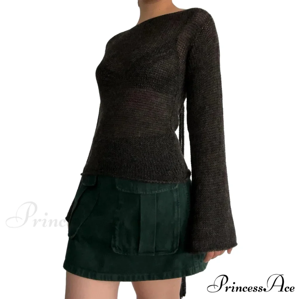 Fasten Behind Boat Neck Monochrome Jumper - Image 3