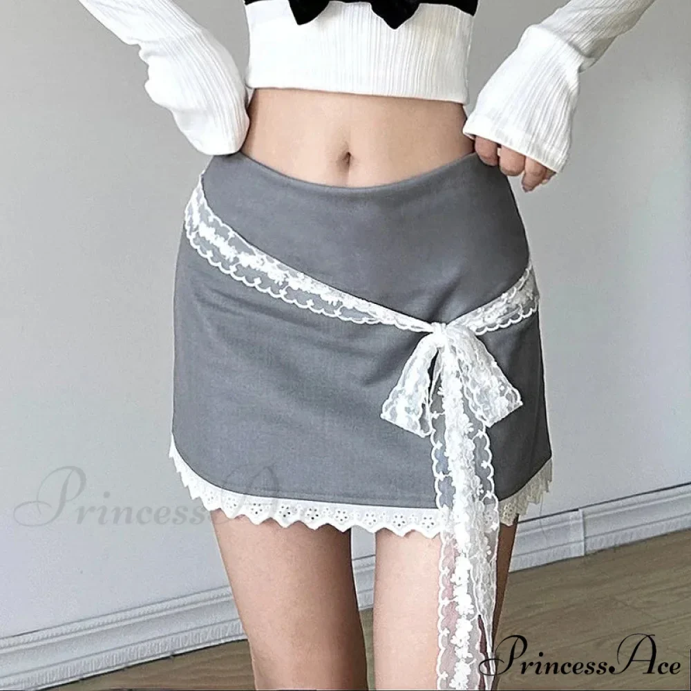 Fasten-Up Elevated Waist Vintage Skirt - Image 3