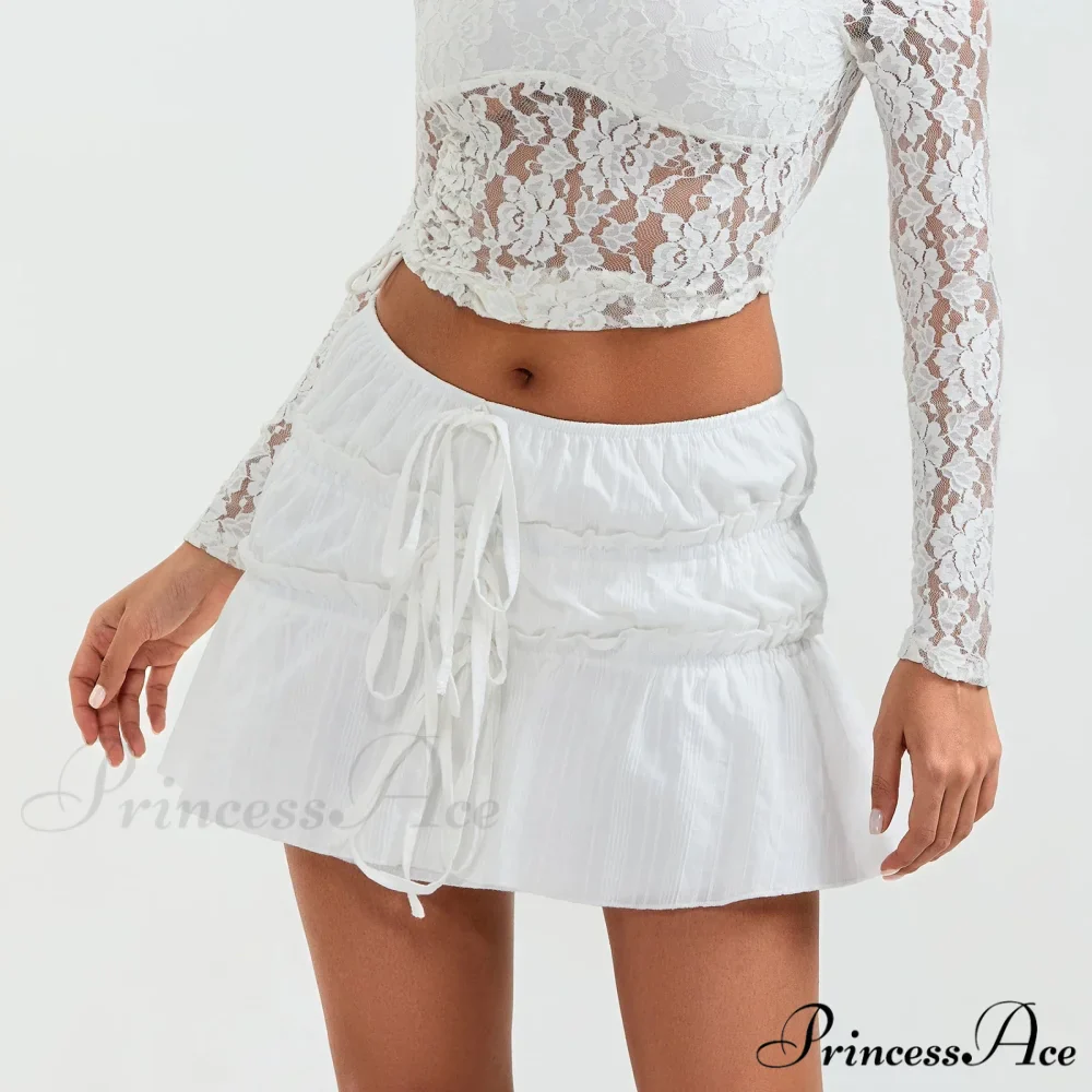 Fasten-Up Front Gathered Mini Skirt - Image 3