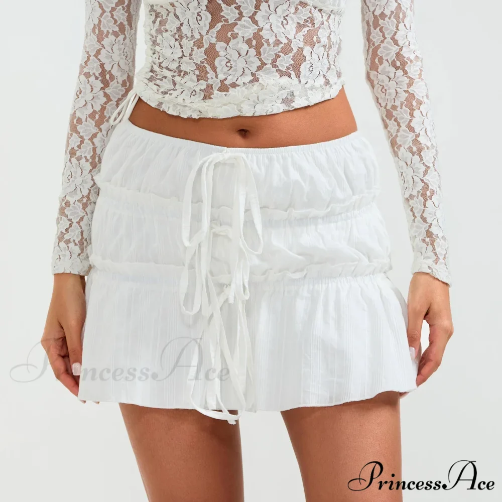 Fasten-Up Front Gathered Mini Skirt - Image 4
