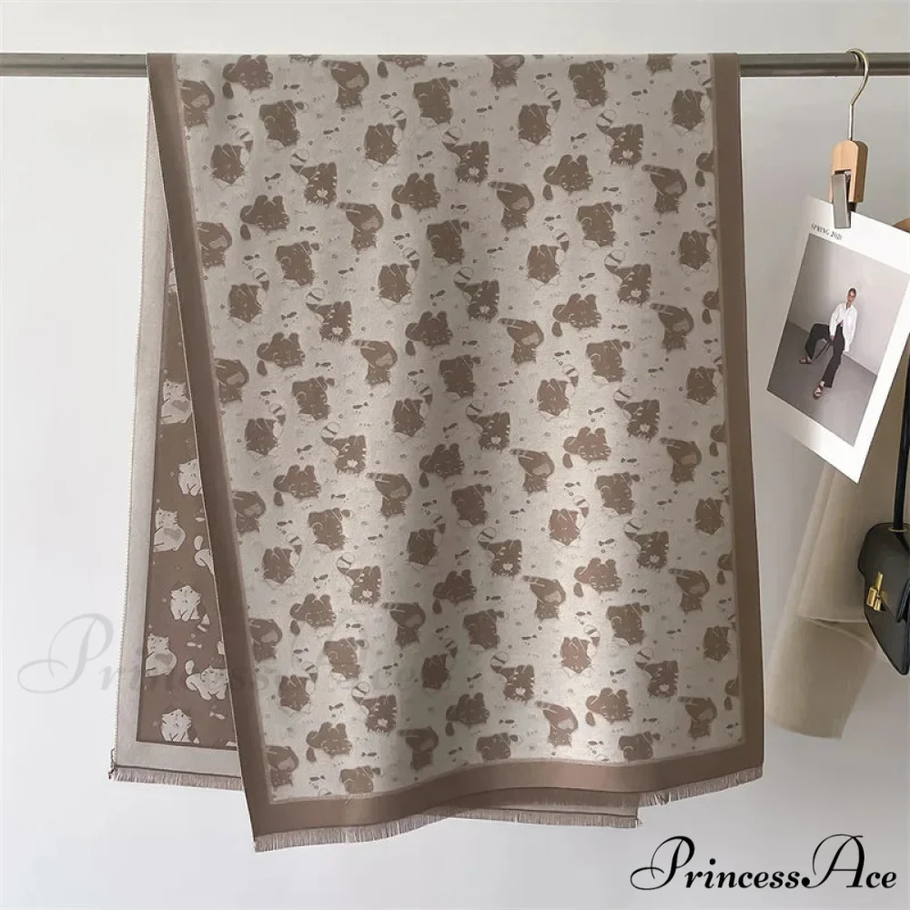 Feline Pattern Cashmere Winter Cozy Scarf - Image 5