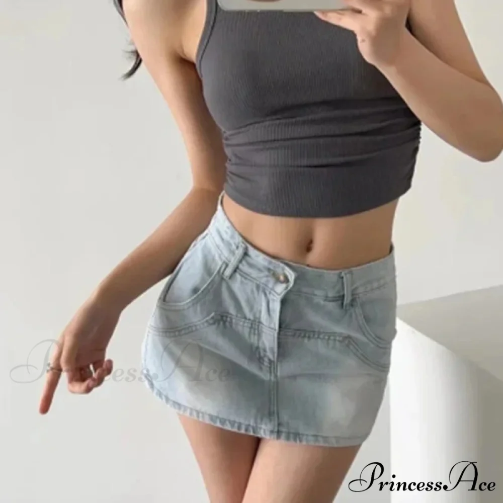 Firm Celebration Azure Denim Skirt - Image 4