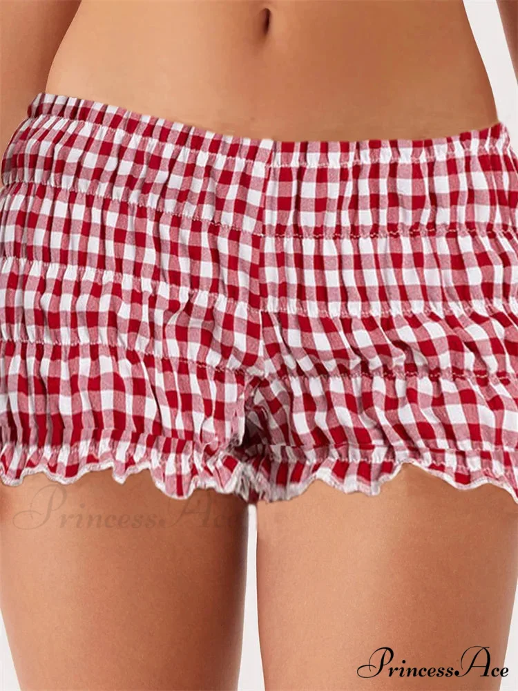 Firm Checkered Gathered Narrow Brief - Image 3