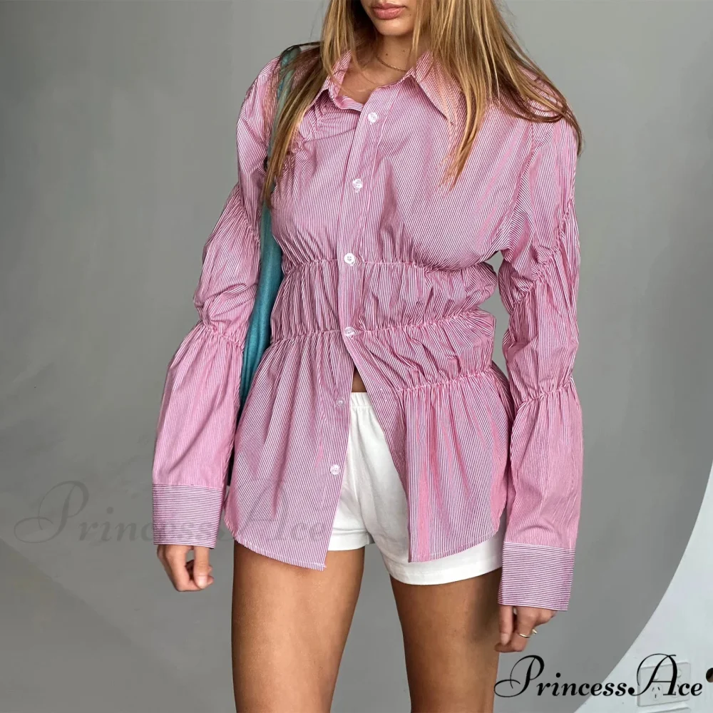 Firm Gathered Neck Blouse - Image 5