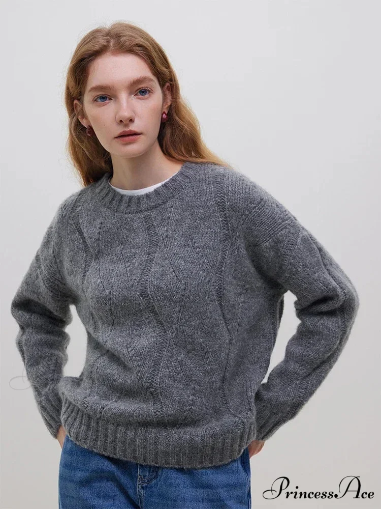 Fleece Angora Perforated Drop Sleeve Pullover - Image 5