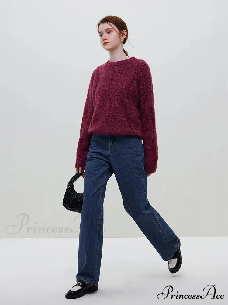 Fleece Angora Perforated Drop Sleeve Pullover - Image 6