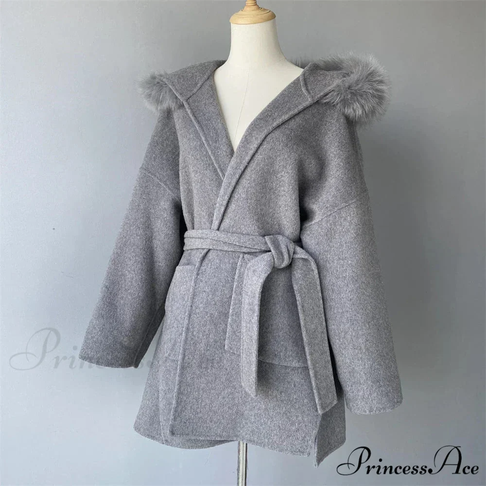 Fleece Sly Fur Hooded Winter Overcoat - Image 10