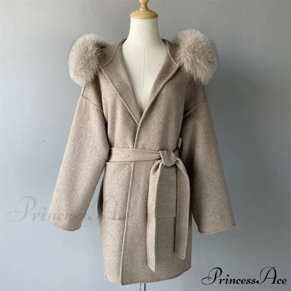 Fleece Sly Fur Hooded Winter Overcoat - Image 11