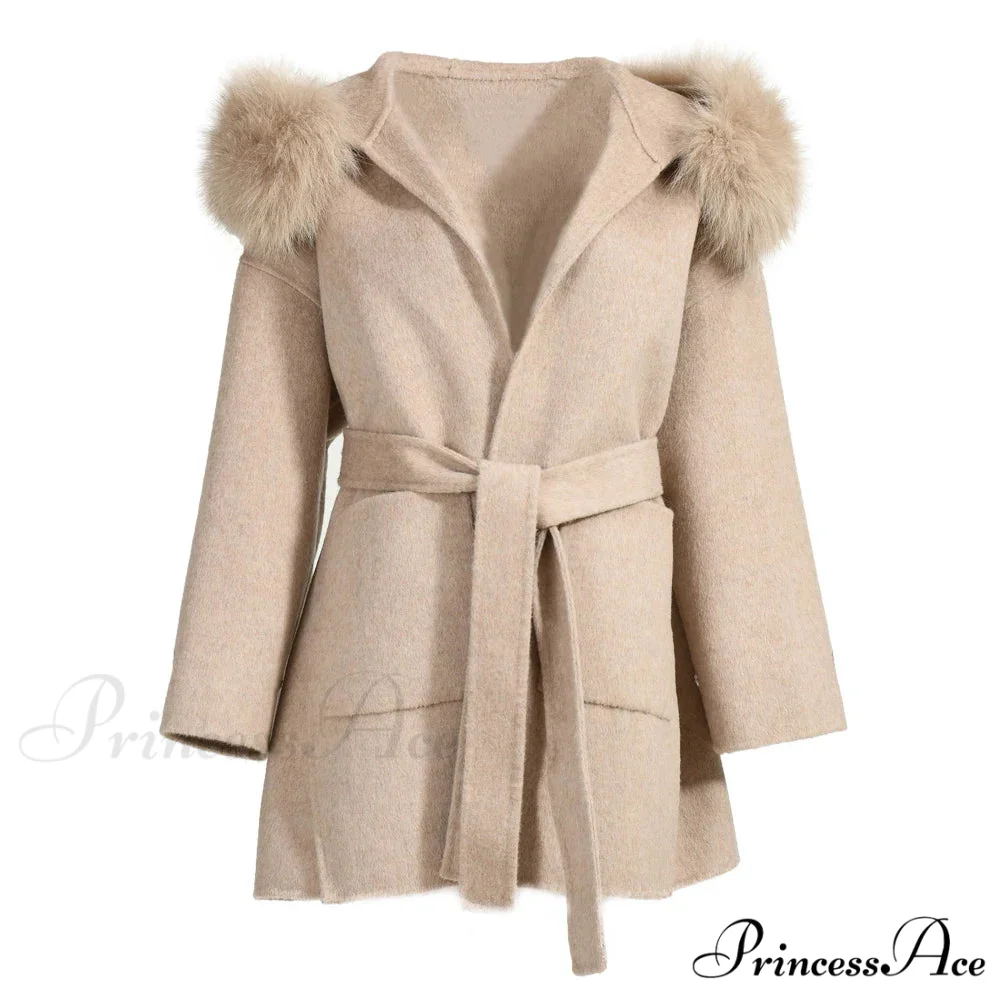 Fleece Sly Fur Hooded Winter Overcoat - Image 12