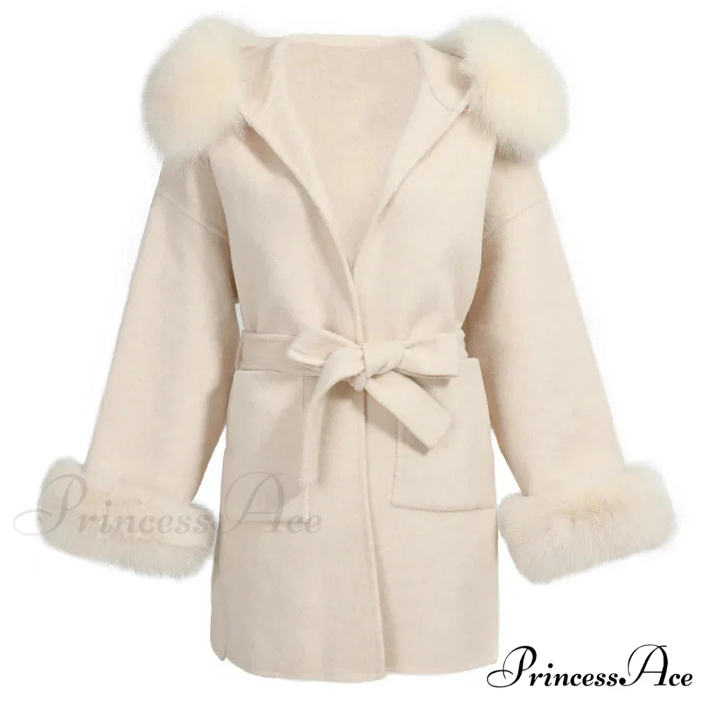 Fleece Sly Fur Hooded Winter Overcoat - Image 3