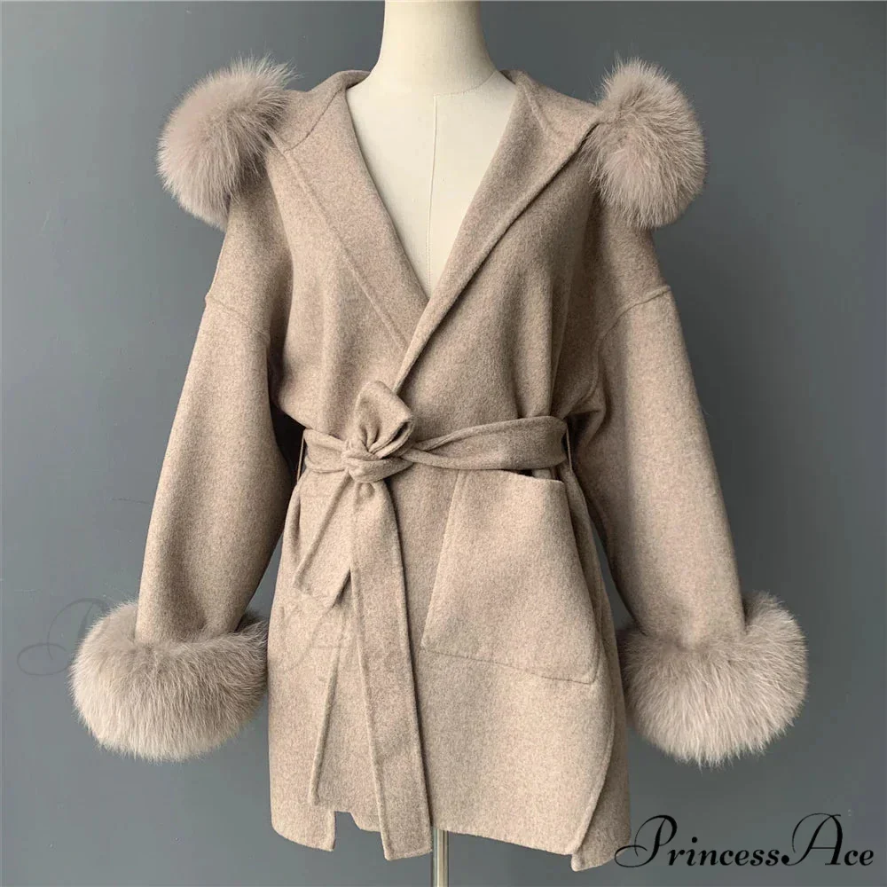 Fleece Sly Fur Hooded Winter Overcoat - Image 7
