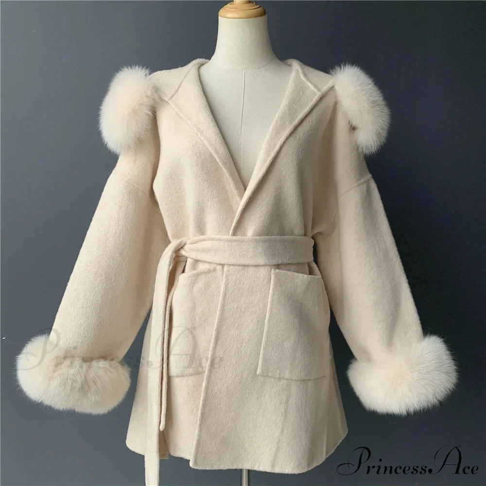 Fleece Sly Fur Hooded Winter Overcoat - Image 8