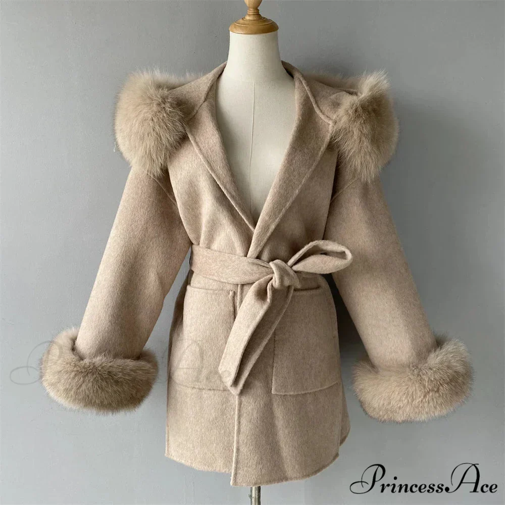 Fleece Sly Fur Hooded Winter Overcoat - Image 9