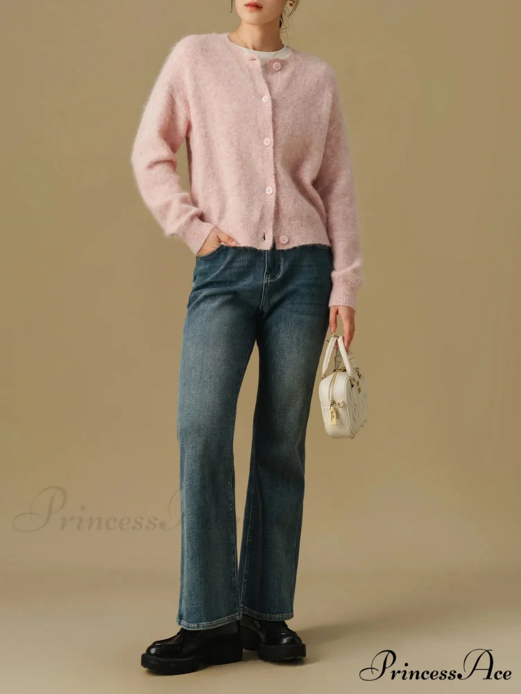 Flexible Circular Neck Winter Knitted Cardigan for Women - Image 2