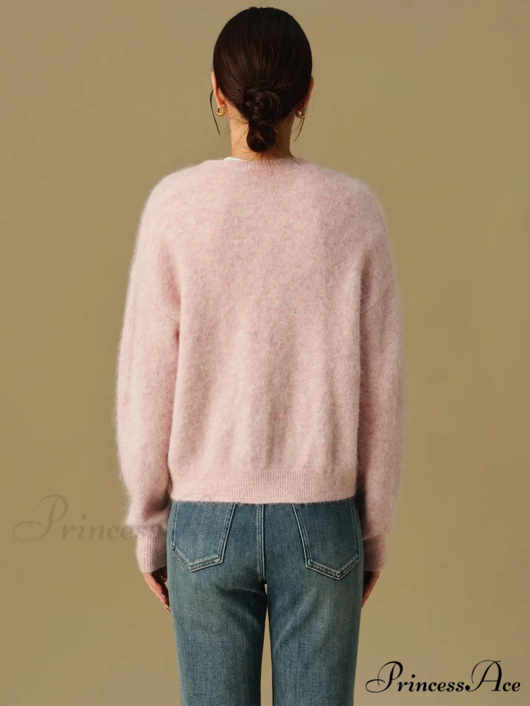 Flexible Circular Neck Winter Knitted Cardigan for Women - Image 3