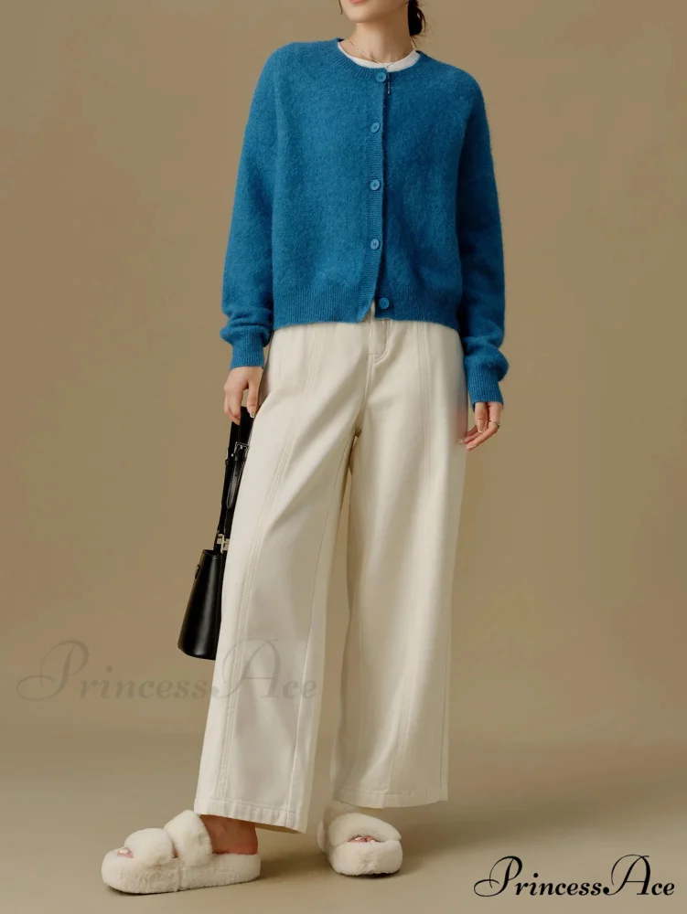 Flexible Circular Neck Winter Knitted Cardigan for Women - Image 5