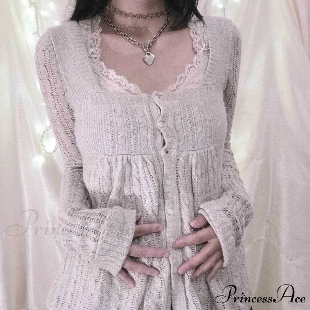 Flirtatious Knitted Sweaters Babydoll Blouses Extended Sleeve Knitwear Females - Image 9
