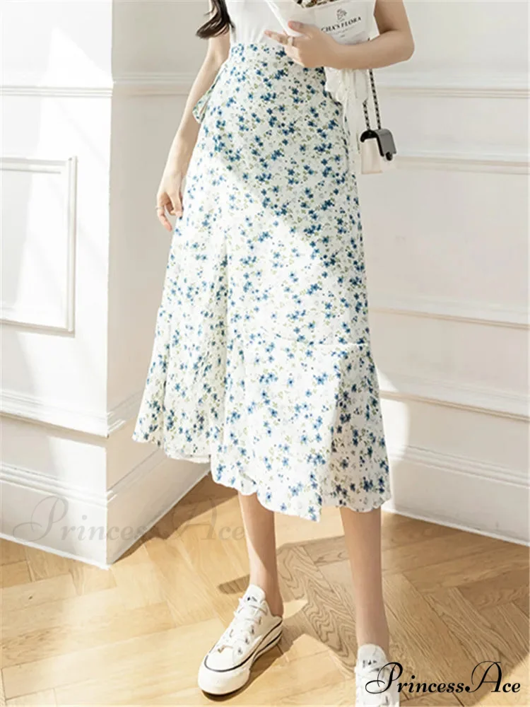 Floral Pattern A-Line Bohemian Retro Skirt Summer Spring - Image 11