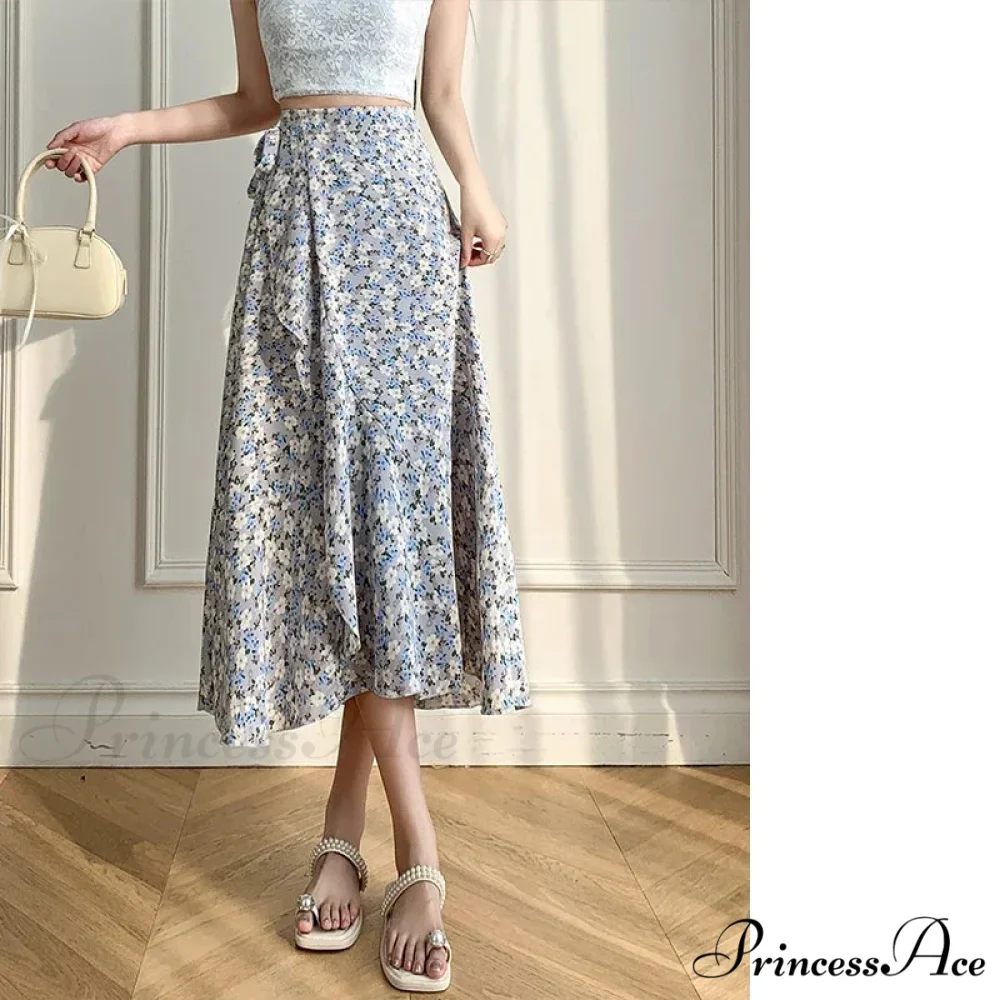 Floral Pattern A-Line Bohemian Retro Skirt Summer Spring - Image 16