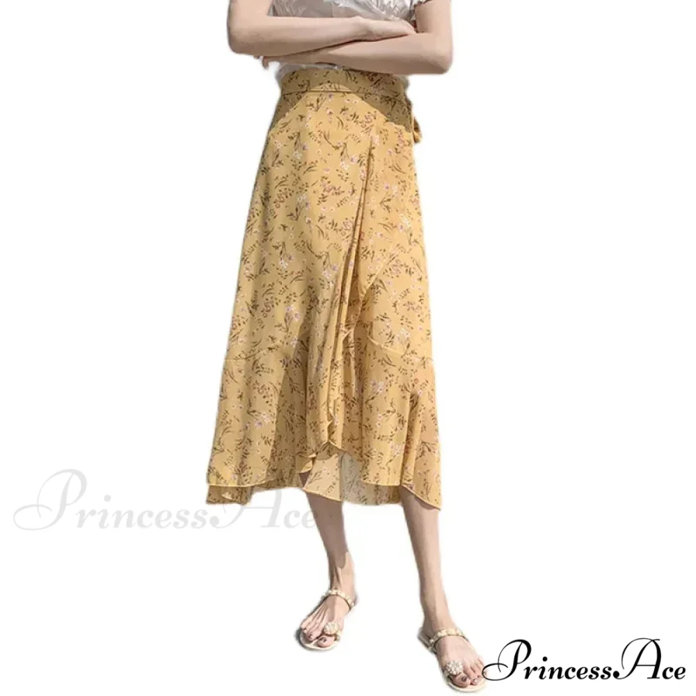 Floral Pattern A-Line Bohemian Retro Skirt Summer Spring - Image 24