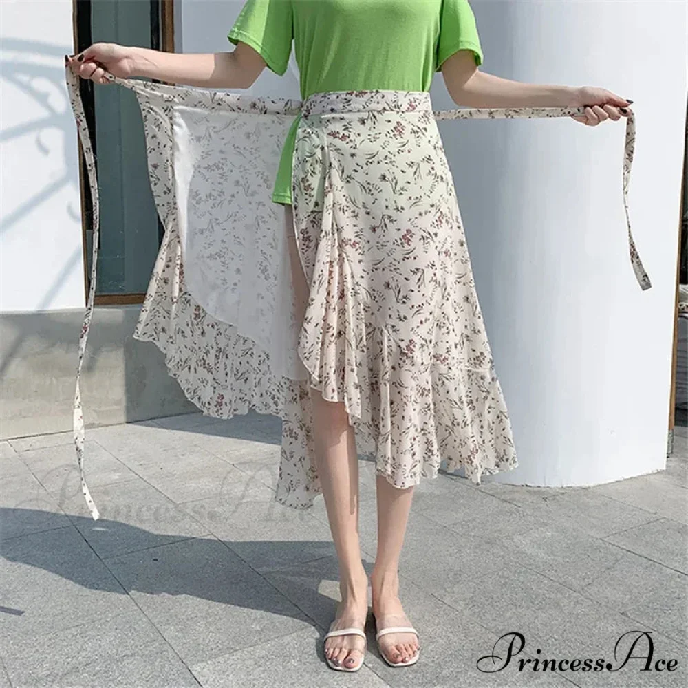 Floral Pattern A-Line Bohemian Retro Skirt Summer Spring - Image 25
