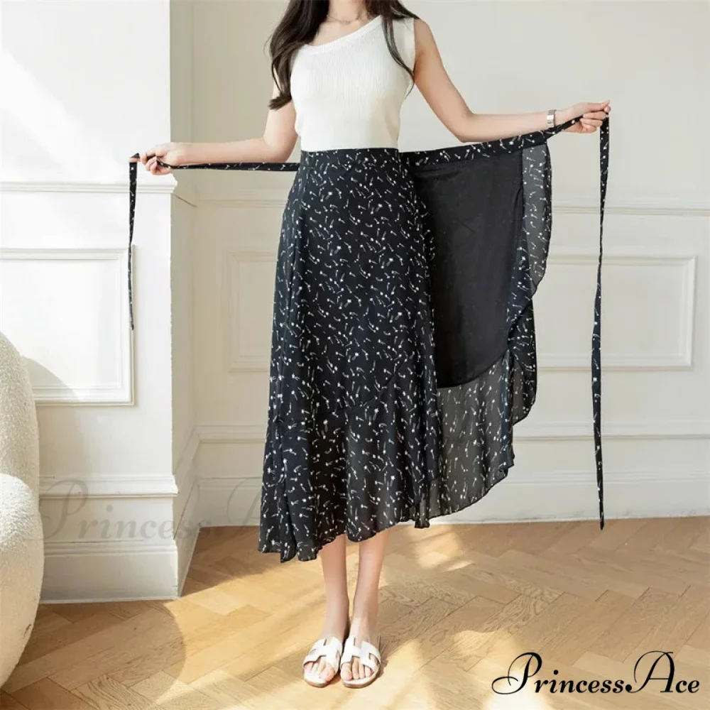 Floral Pattern A-Line Bohemian Retro Skirt Summer Spring - Image 29