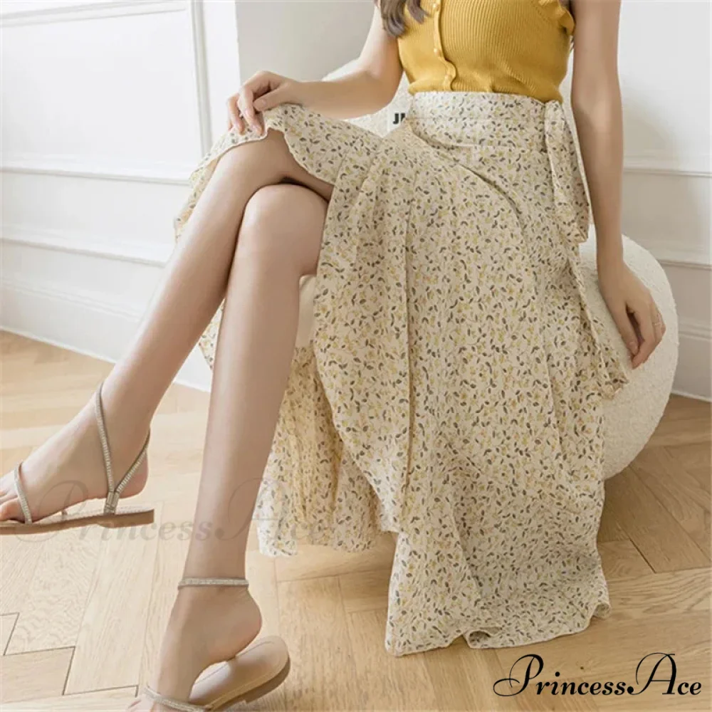 Floral Pattern A-Line Bohemian Retro Skirt Summer Spring - Image 34