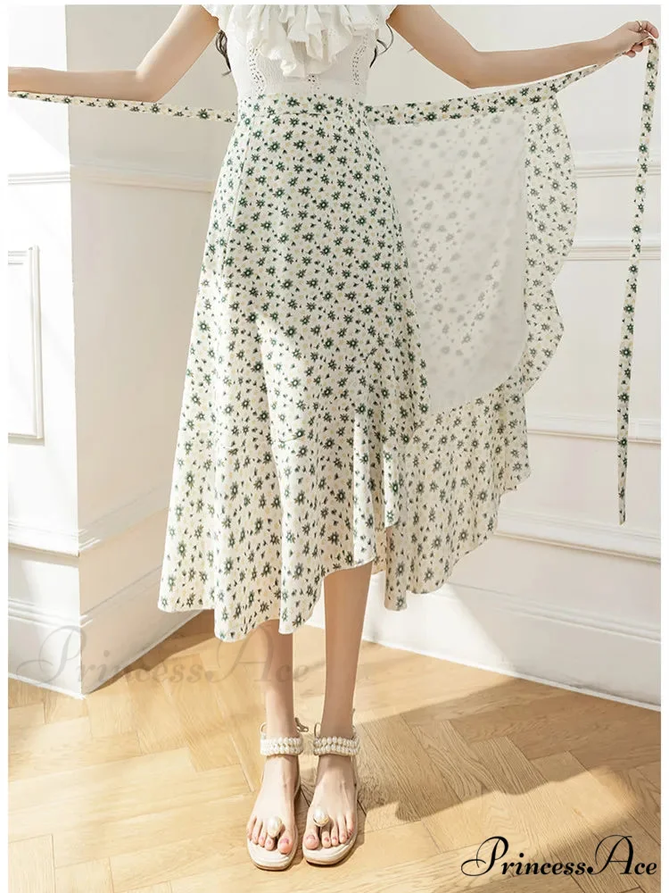 Floral Pattern A-Line Bohemian Retro Skirt Summer Spring - Image 6